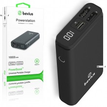 Повербанк Power Bank внешний аккумулятор портативная зарядка для телефона, смартфона, планшета Bevius 10000mAh Black (BVS-P54) Повербанк Power Bank внешний аккумулятор портативная зарядка для телефона, смартфона, планшета Bevius 10000mAh Black (BVS-P54)