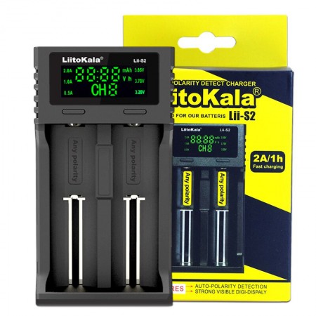 Универсальное зарядное устройство для аккумуляторов Li-ion/Ni-Mh (18650, 26650 и др.) профессиональное LiitoKala Lii-S2 (AAA, AA, SC, C)